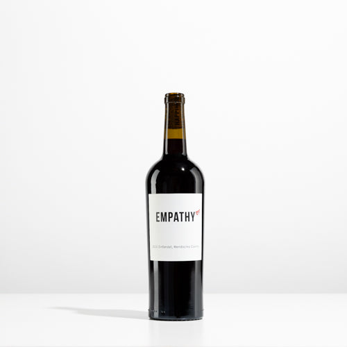 A bottle of 2022 EMPATHY ZINFANDEL on a light gray background