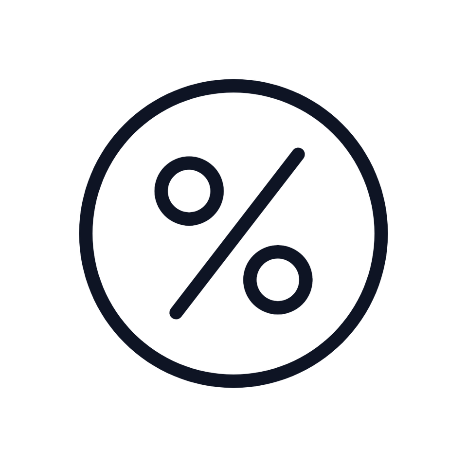 Icon of a percent sign